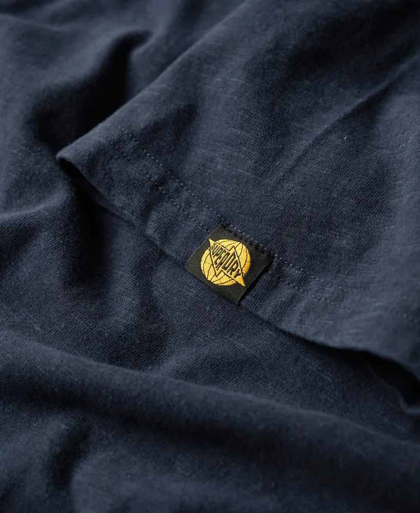 70S Lo-Fi Graphic Band T-Shirt - Lauren Navy Slub