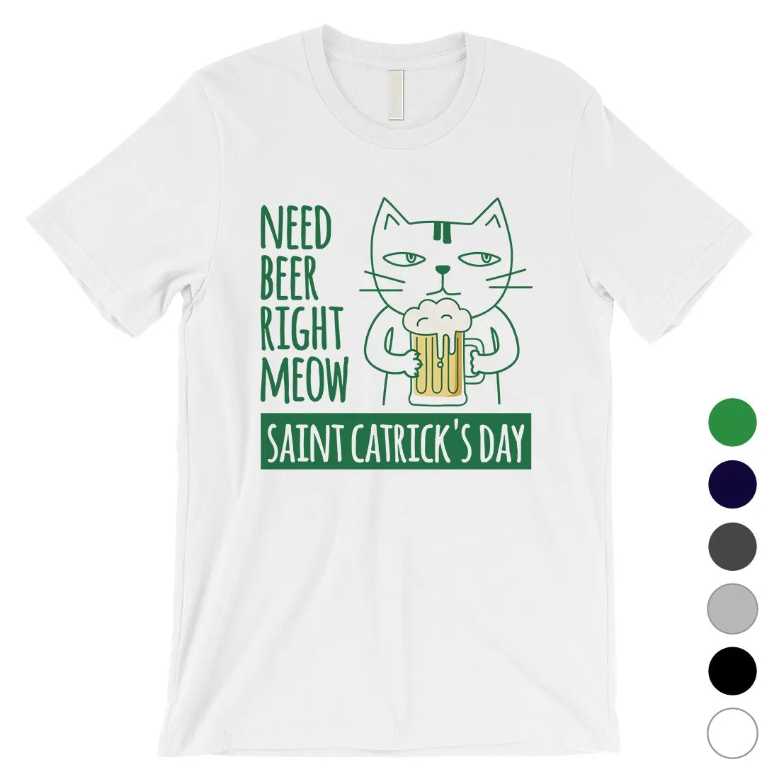 Beer Cat Patrick's Day Mens T-Shirt Funny Irish Quote Tee Shirt