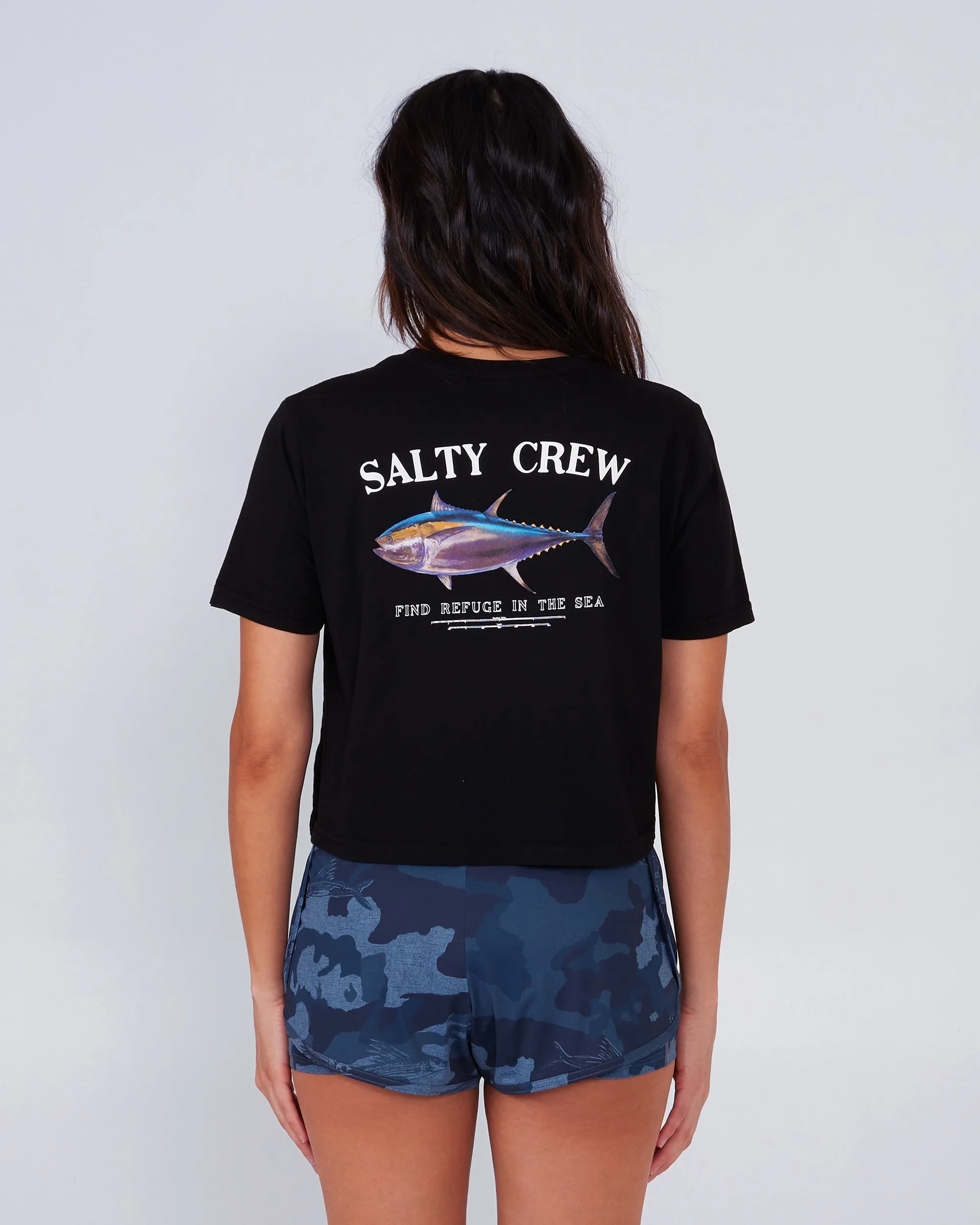 Big Blue Black Crop Tee