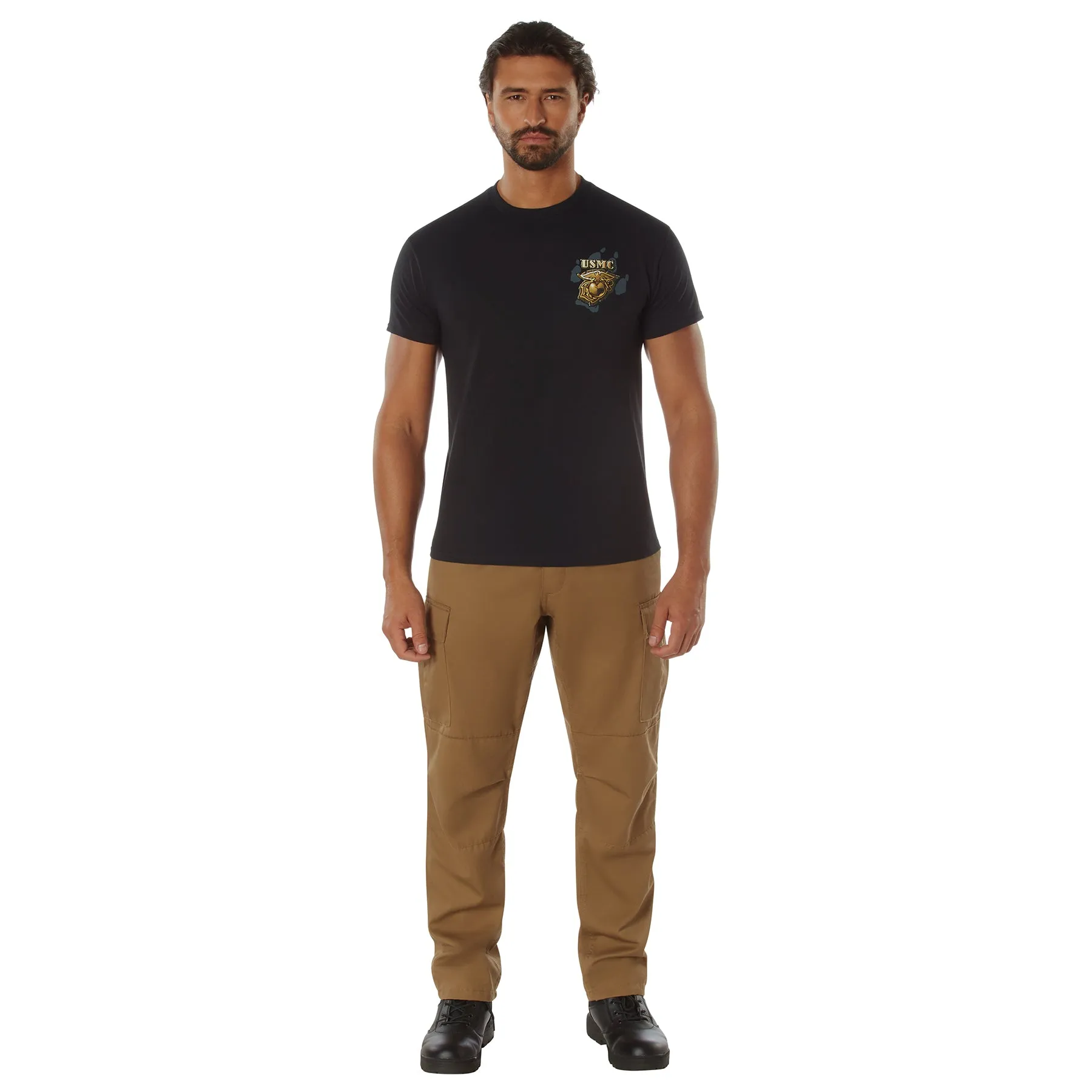[Black Ink™] Military Marines Bulldog Graphic T-Shirts