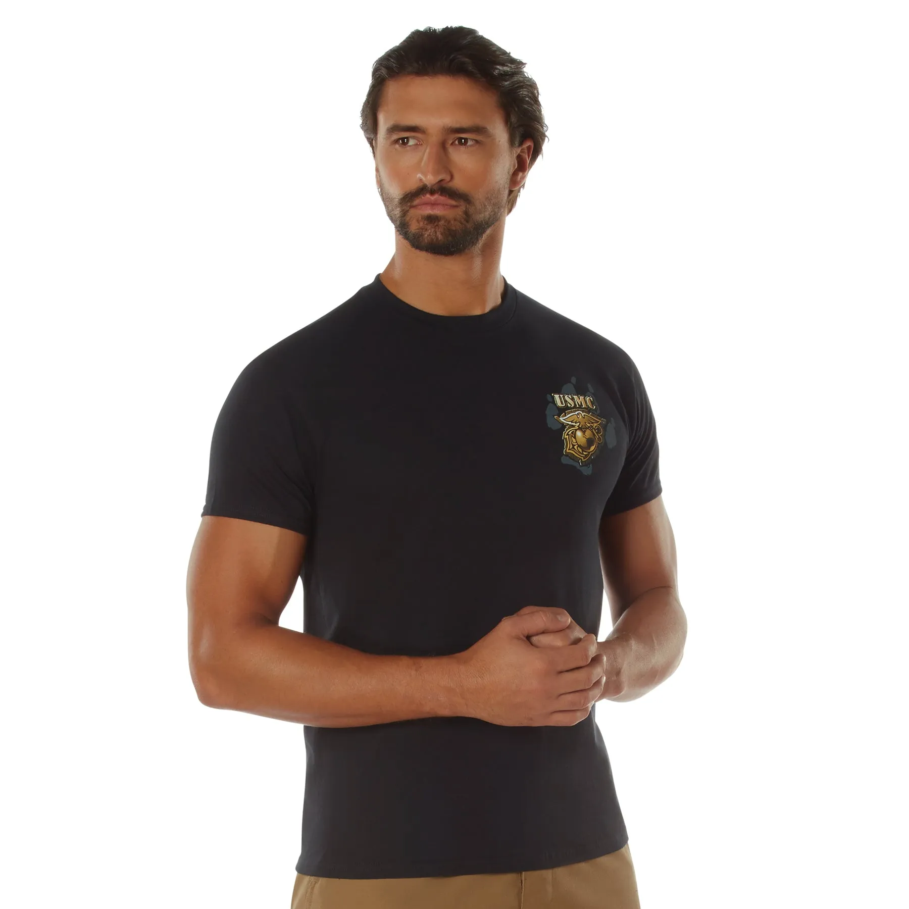 [Black Ink™] Military Marines Bulldog Graphic T-Shirts