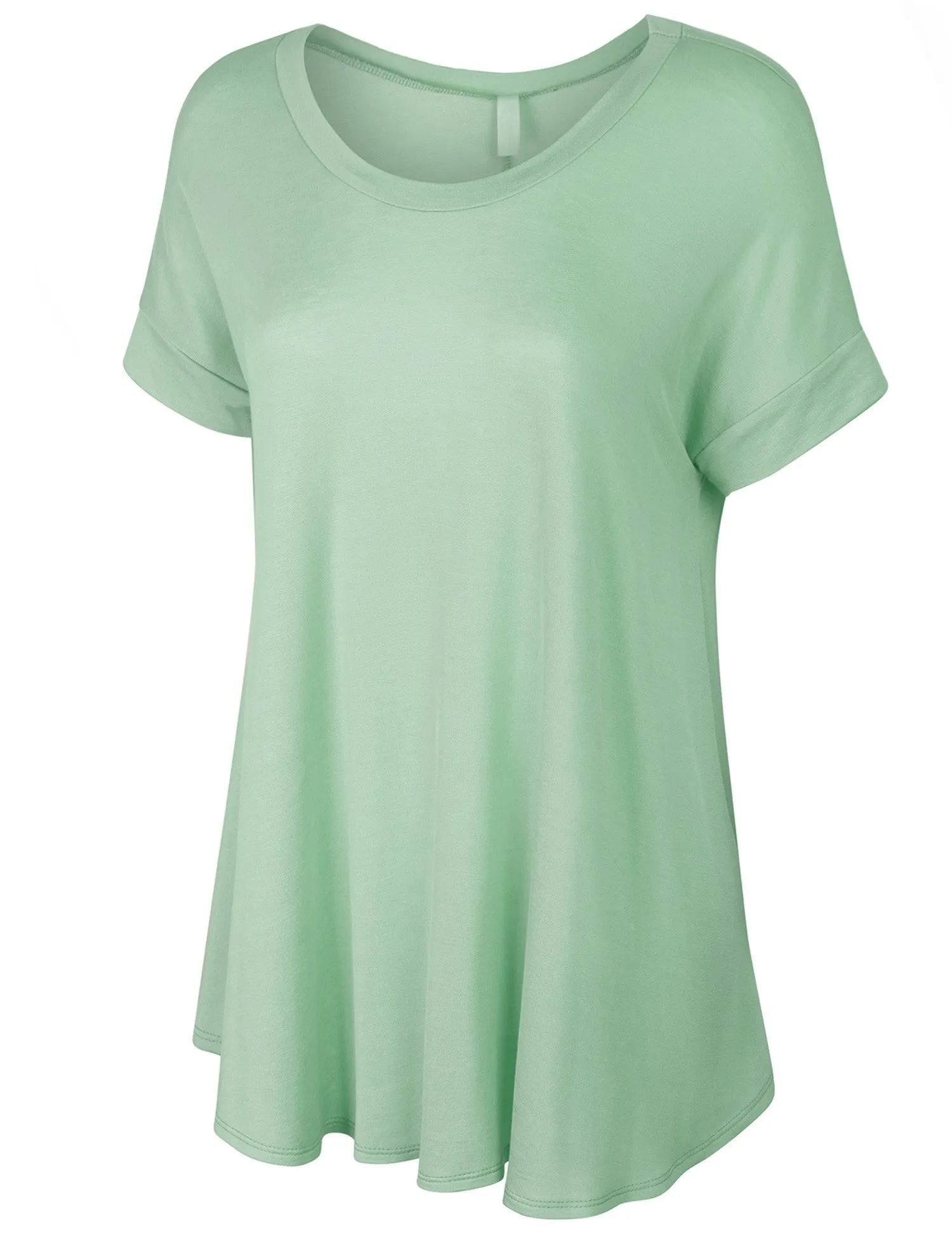 Boat Neck Short Sleeve Flowy Top T-shirts