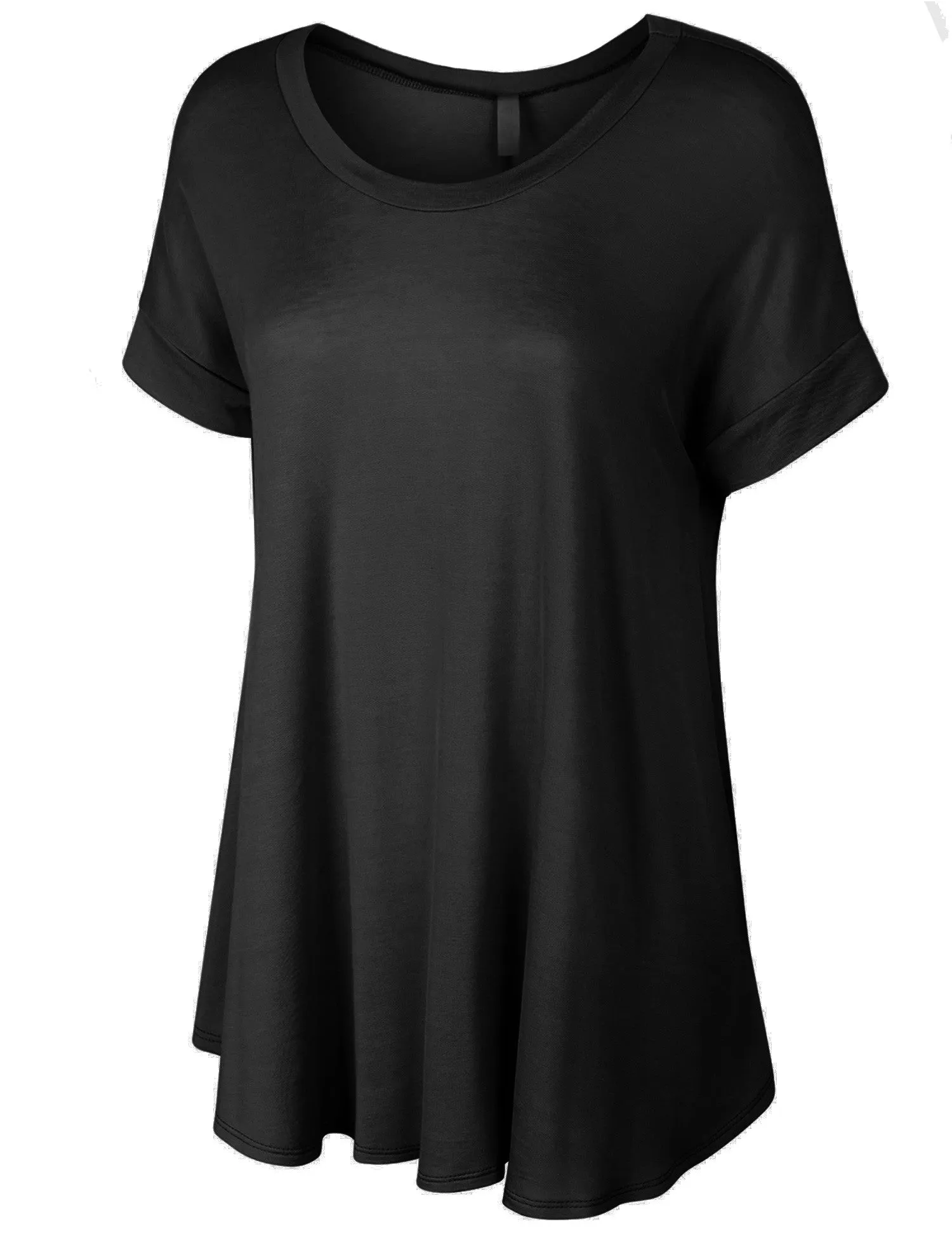 Boat Neck Short Sleeve Flowy Top T-shirts