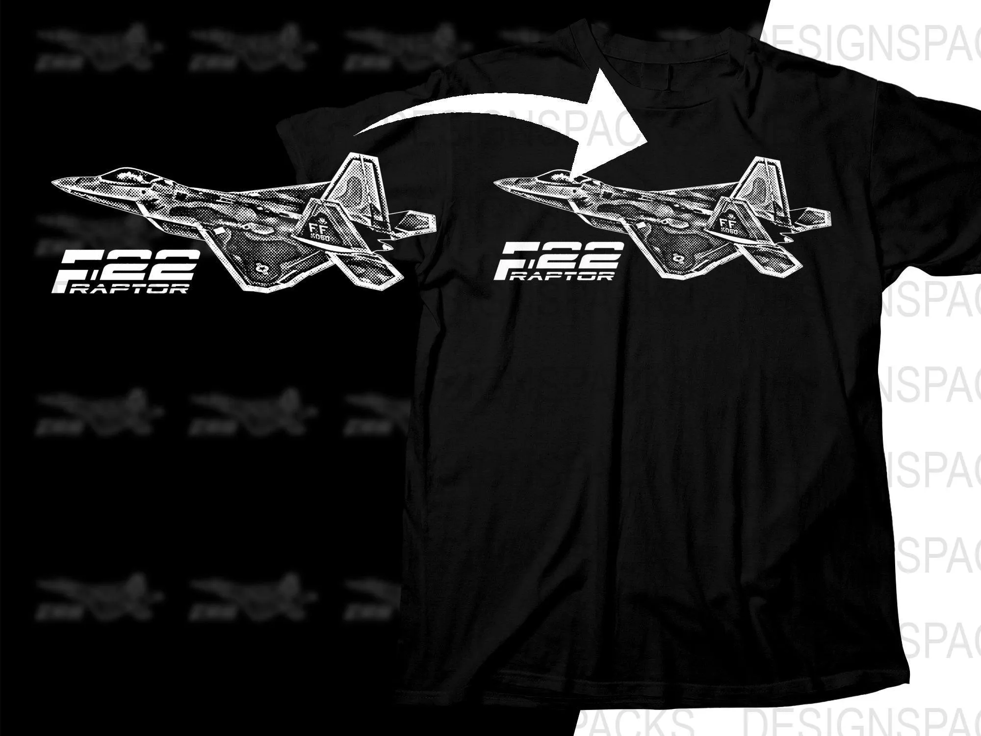 Bold F22 Raptor Fighter Jet Graphic Cool Png Digital Download