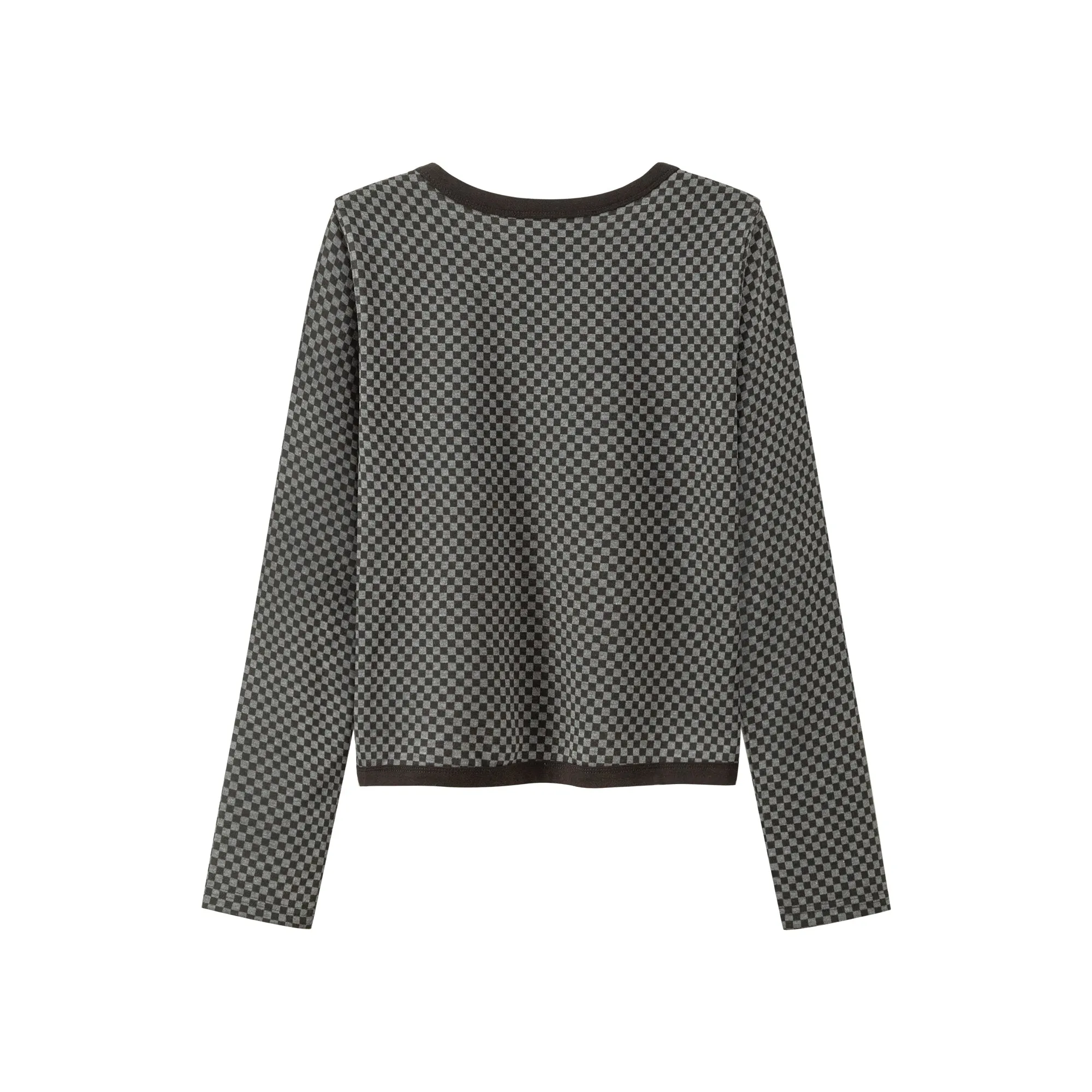 Check Unbalanced Cut T-Shirt