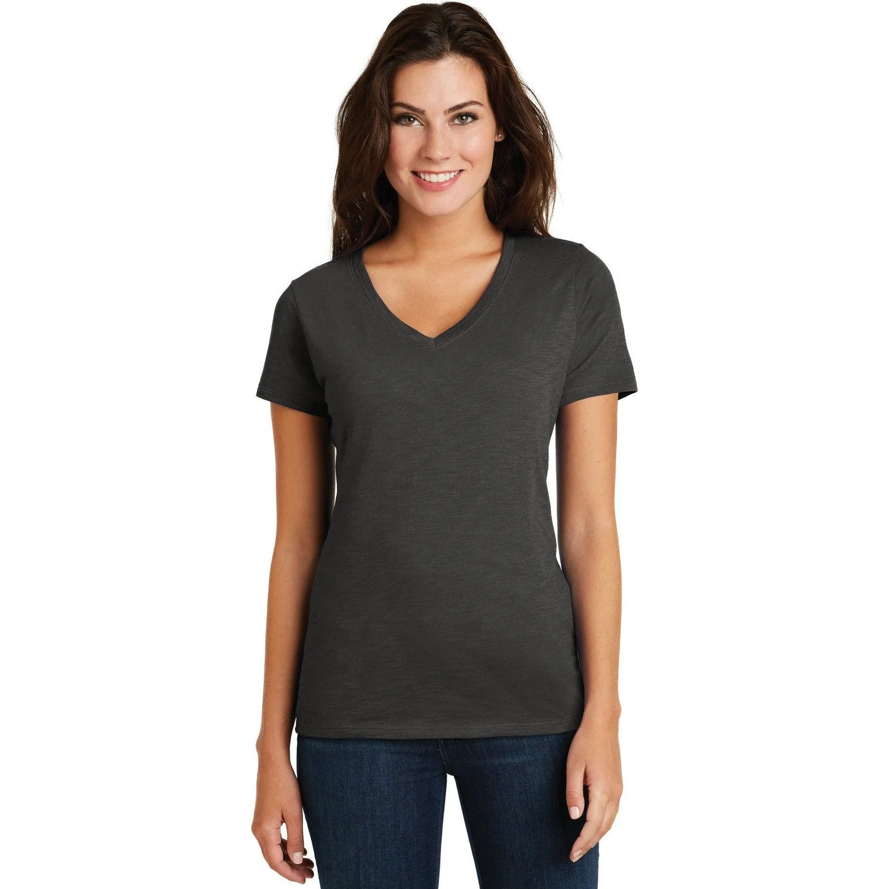CLOSEOUT - District Women's Super Slub V-Neck Tee