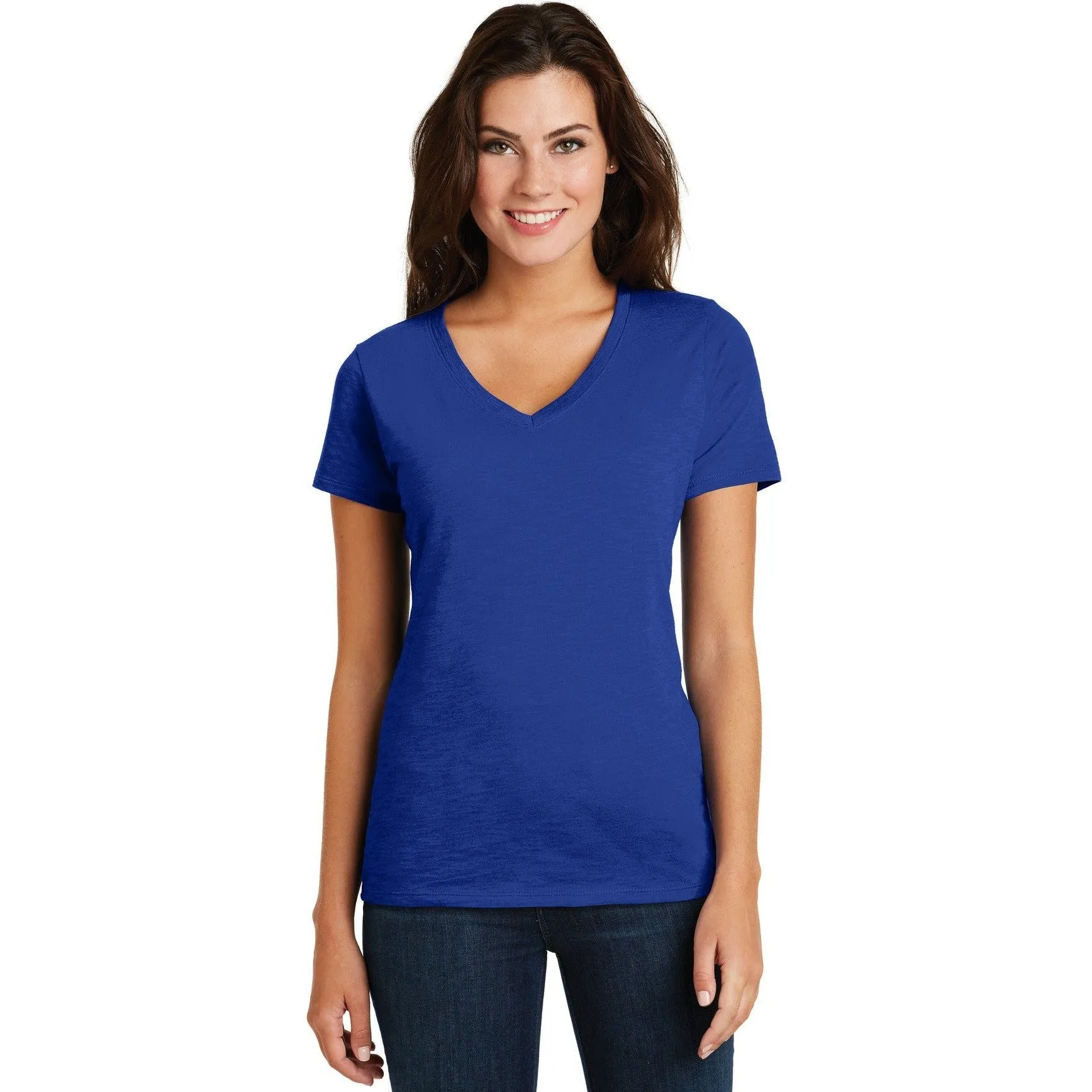 CLOSEOUT - District Women's Super Slub V-Neck Tee