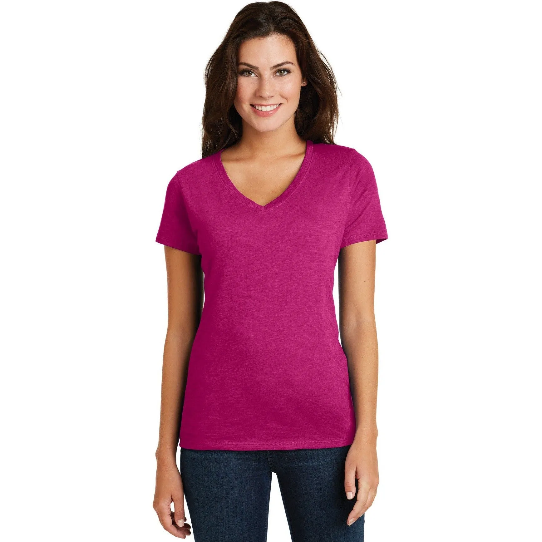 CLOSEOUT - District Women's Super Slub V-Neck Tee
