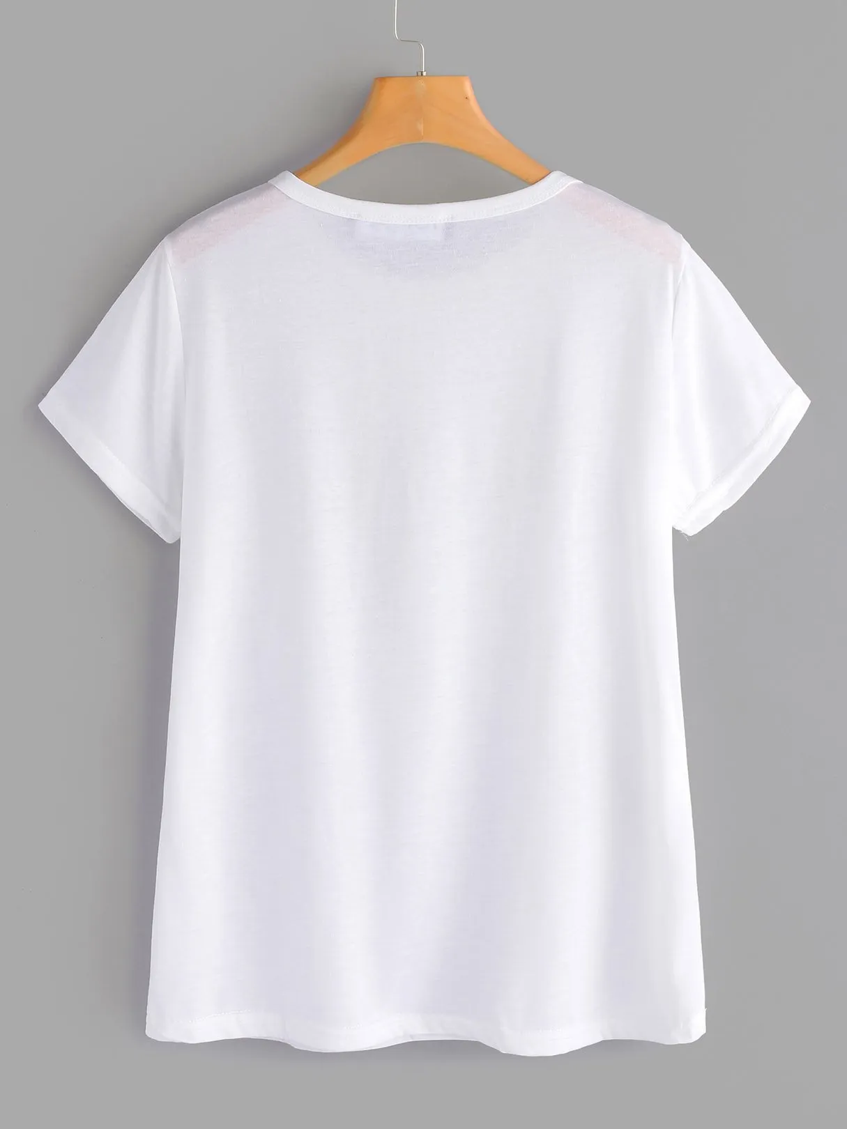 Custom Crew Neck Printed Short Sleeve White T-Shirt