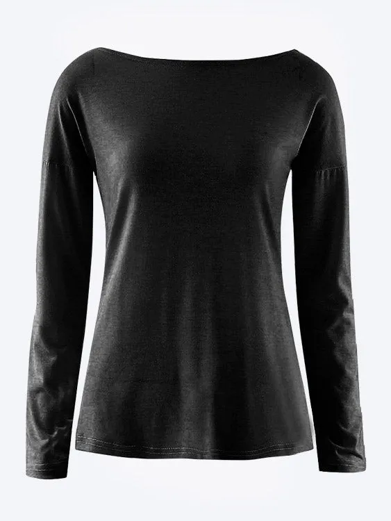 Custom Cutout Round Neck Backless Hollow Details T-shirts