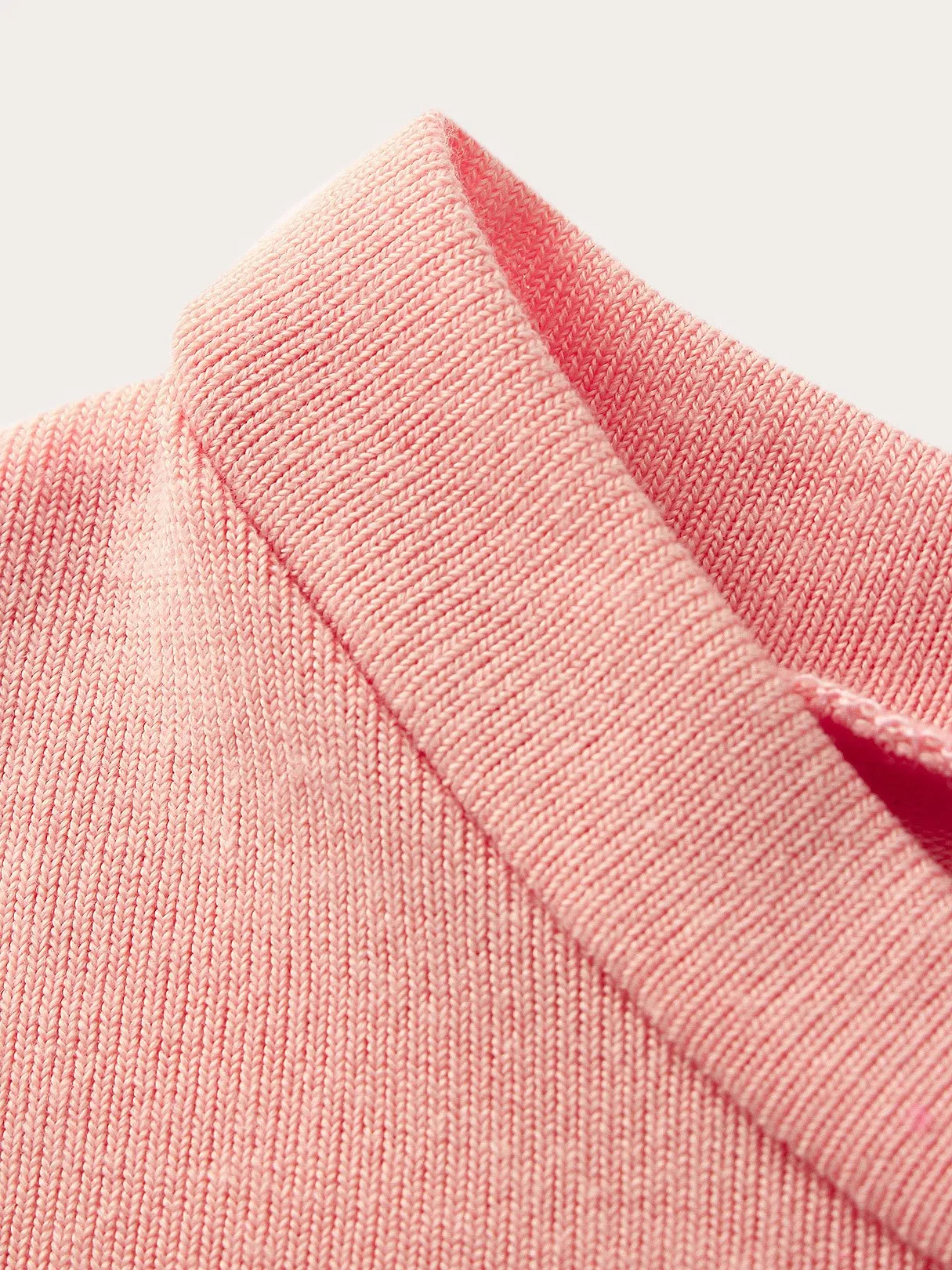 Custom Round Neck Crossed Front Long Sleeve Pink T-Shirts