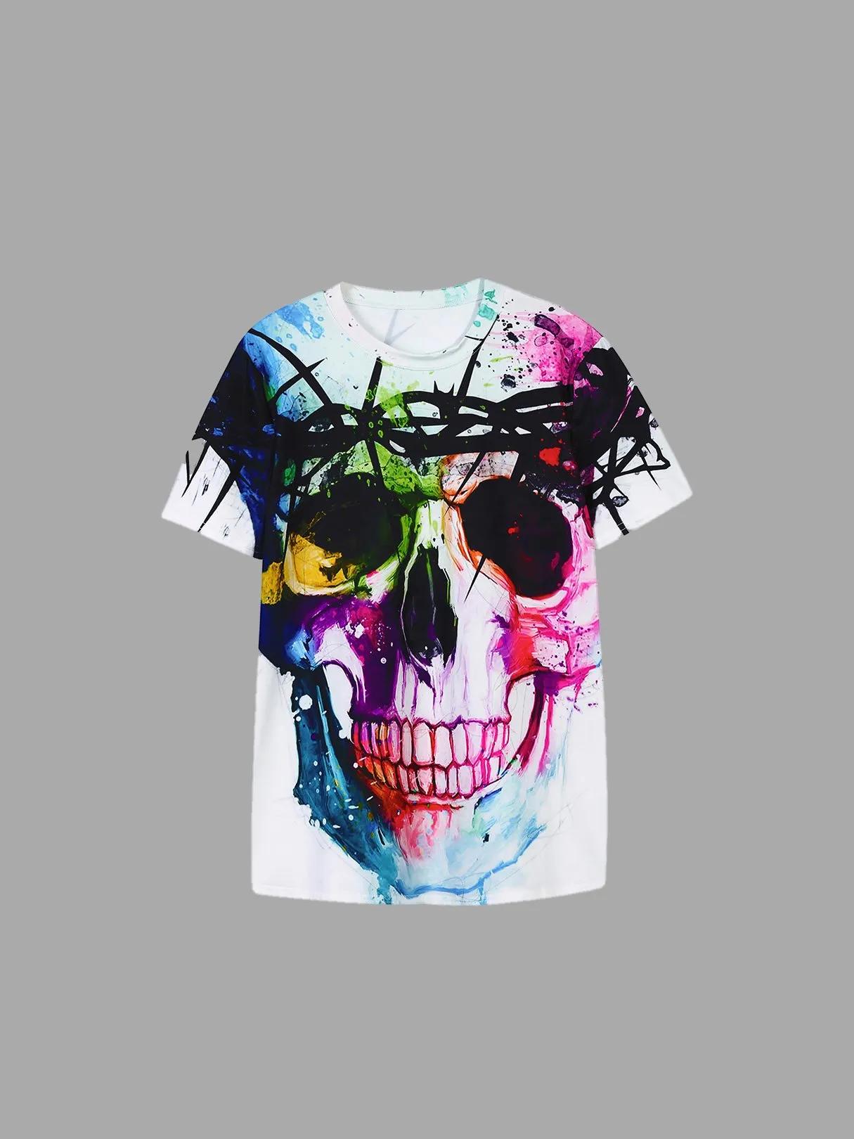Custom Round Neck Skull Pattern Design T-shirts