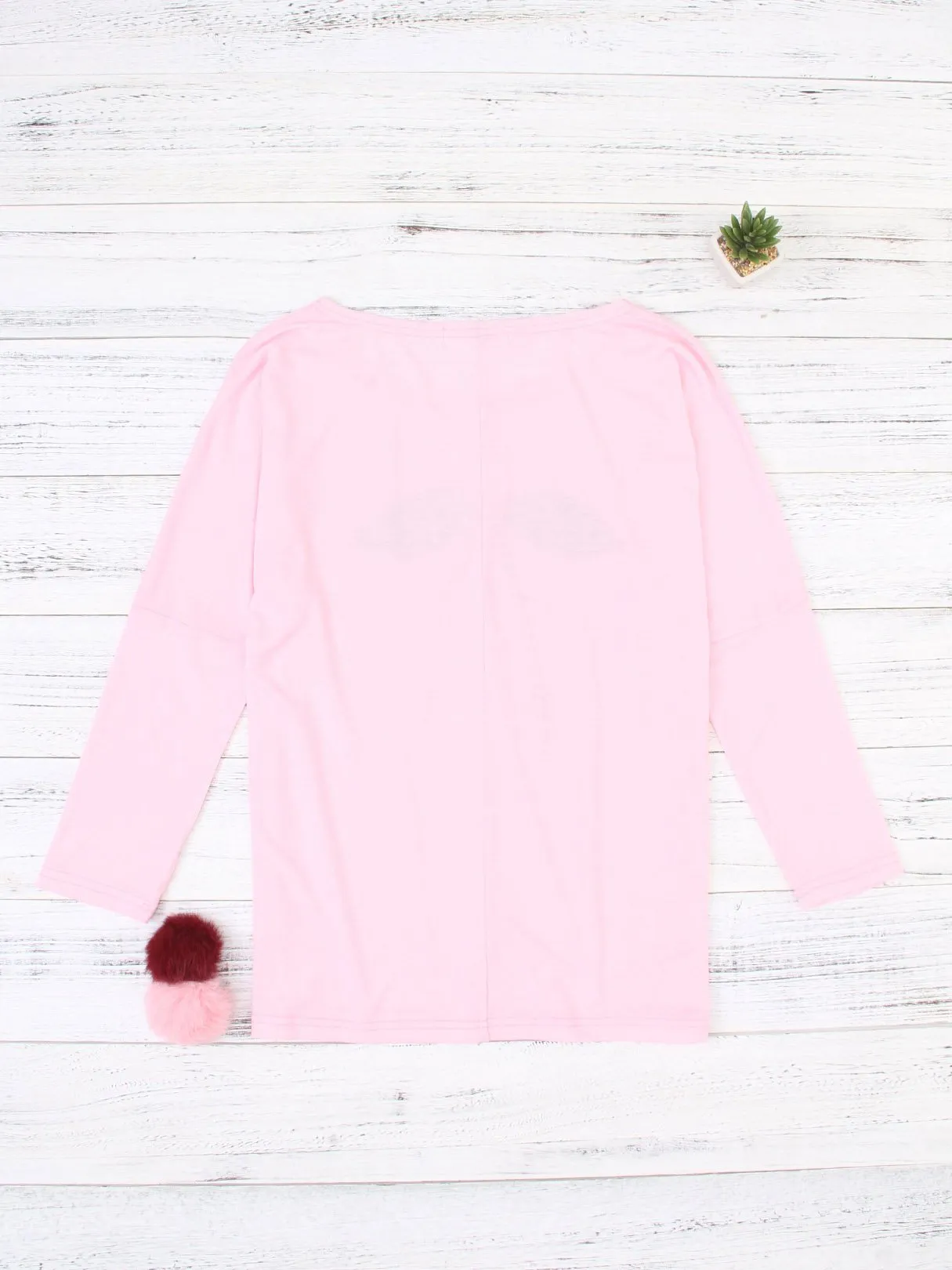 Custom Scoop Neck Printed 3/4 Sleeve Pink T-Shirts