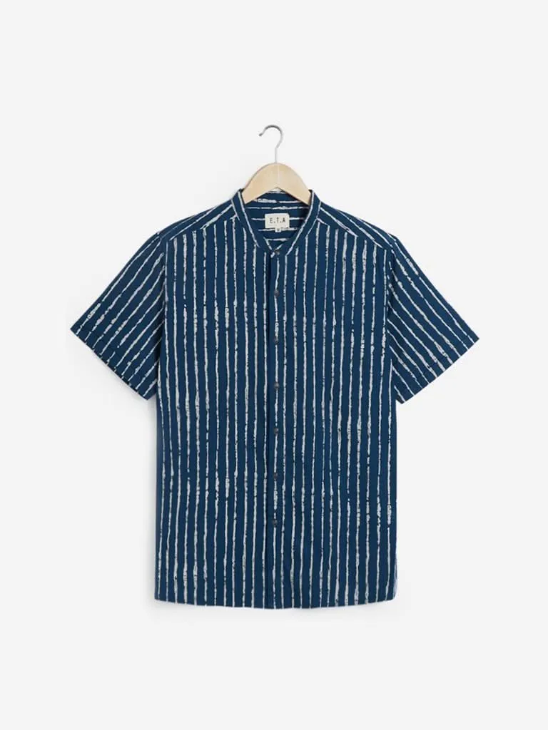 ETA Indigo Striped Resort Fit Shirt