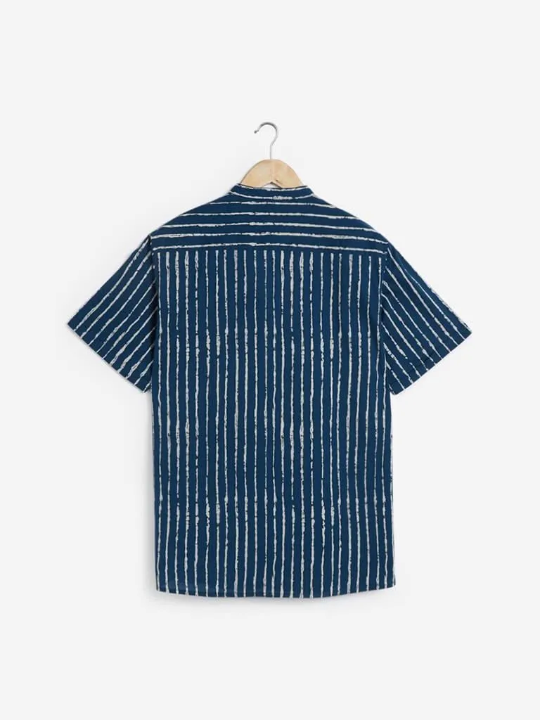ETA Indigo Striped Resort Fit Shirt