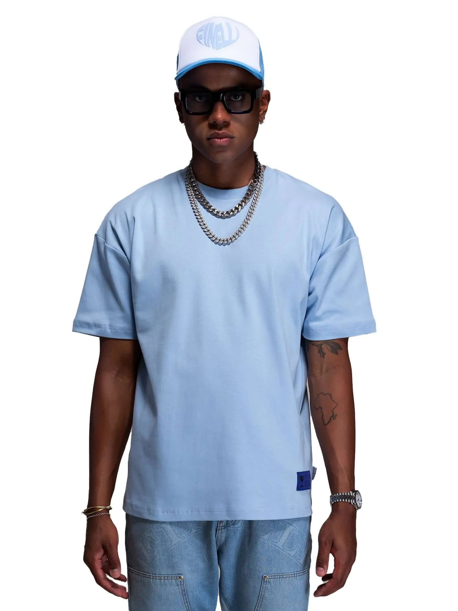 FINELLI Distorted Blue Logo T-Shirt