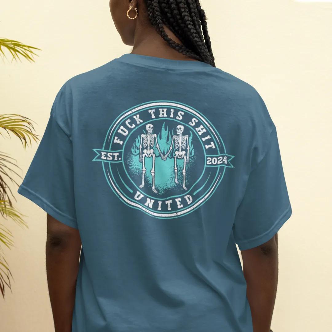 FTS United Skeletons holding hands T-shirt