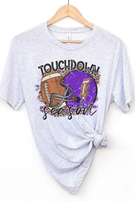 Game Day Purple Helmet Touchdown Season Tee