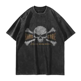 Hard Core Skull Washed T-Shirt
