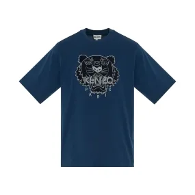 Iconic Tiger Embroidered T-Shirt In Midnight Blue