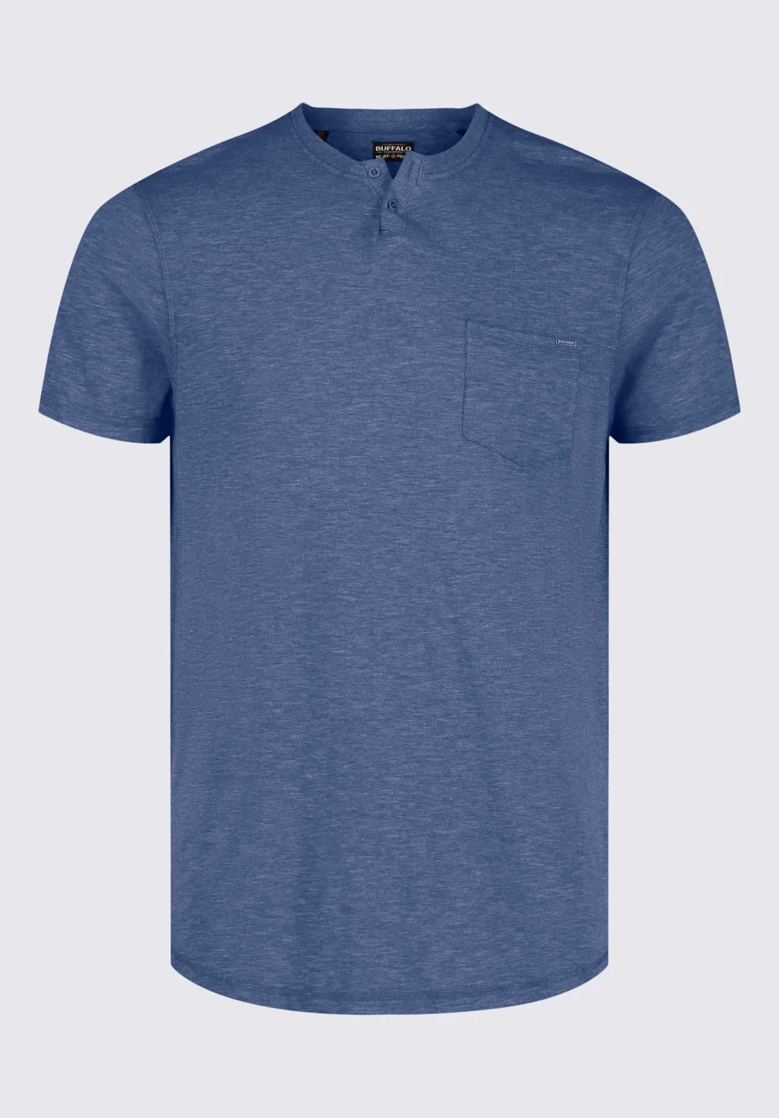 Kadyo Men's Pocket Henley Top in Whale Blue - BM24345