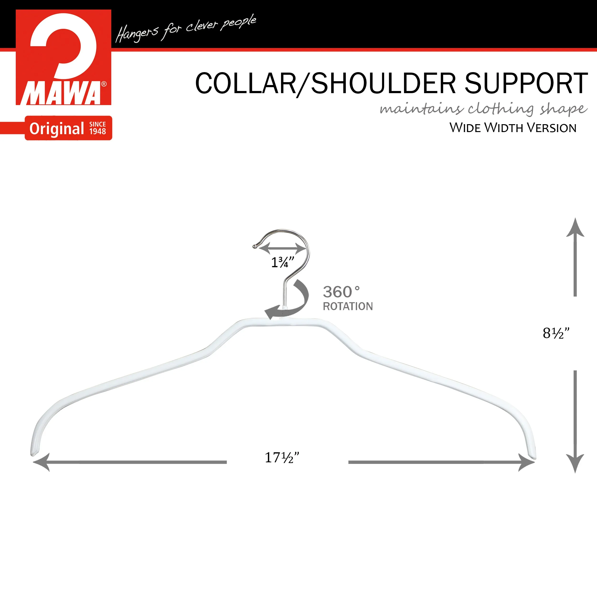 MAWA - Silhouette 45F Hanger Wide Version, White