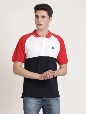 Men Red and Black Pollo Collar T-shirt (CRISPA3501)