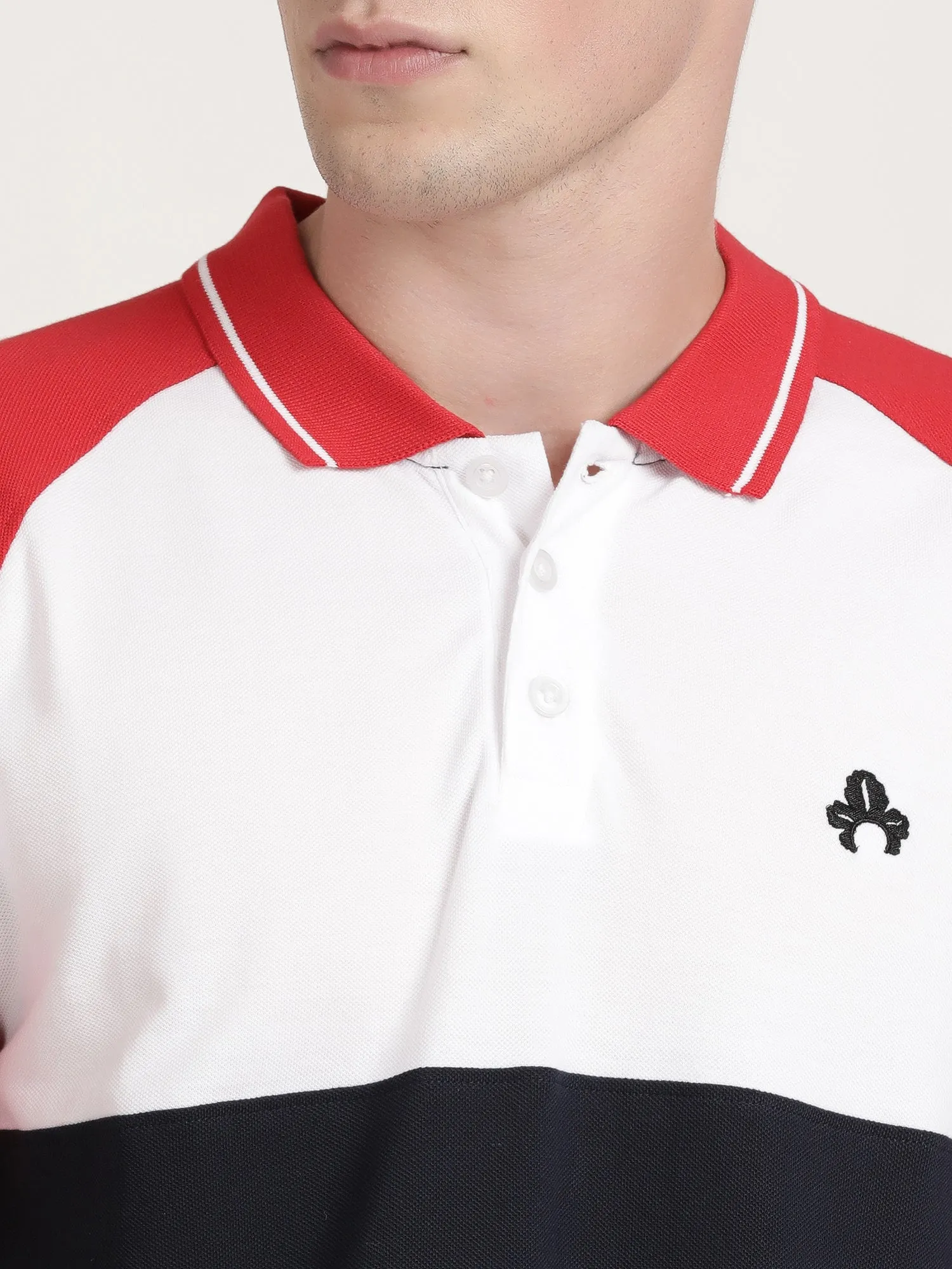 Men Red and Black Pollo Collar T-shirt (CRISPA3501)