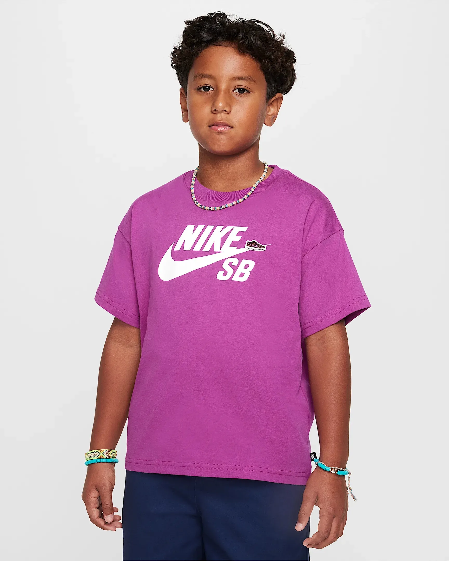 Nike Big Kids' T-Shirt - HOT FUCHSIA/WHITE
