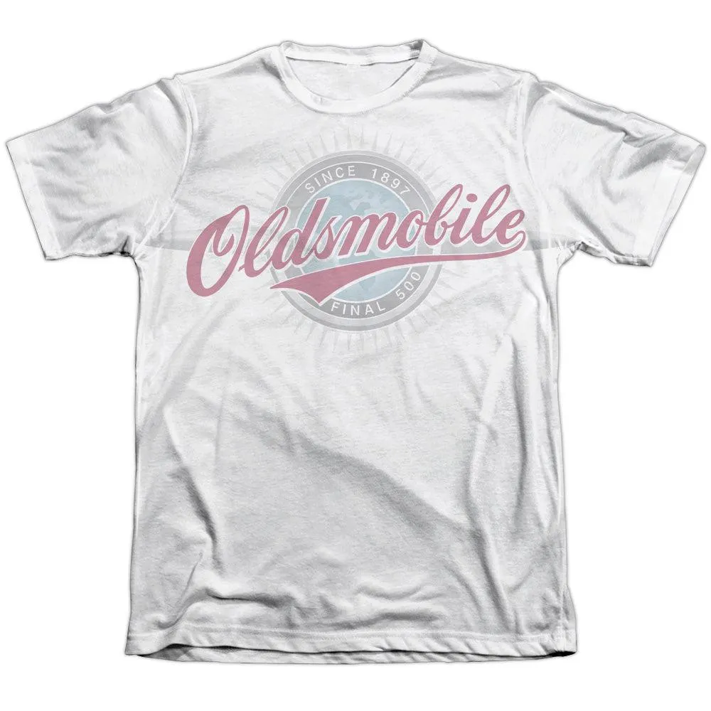 Oldsmobile Oversized and Faded Logo Poly/Cotton Blend Short-Sleeve T-Shirt