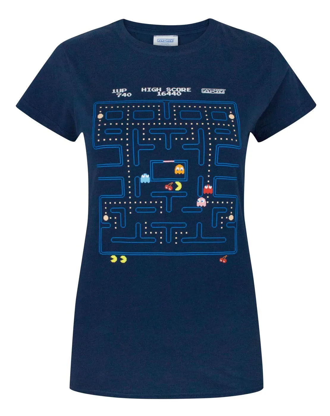 Pac-Man Classic Action Scene Womens T-Shirt