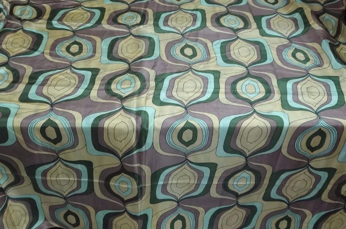 RICH PRINTED DESIGN HABOTAI SILK FABRIC 44&quot;INCHES [6196]