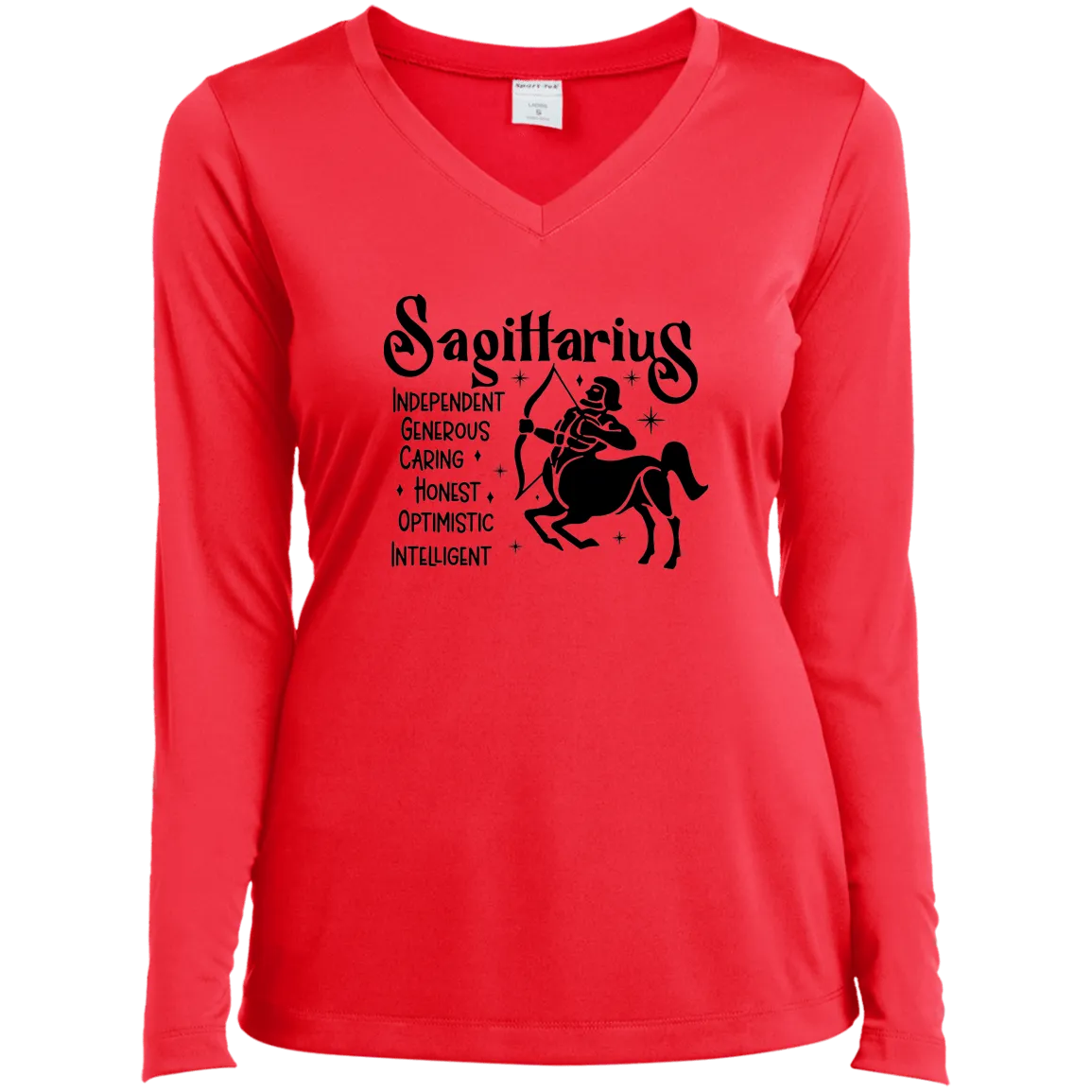 Sagittarius Ladies’ Long Sleeve Performance V-Neck Tee