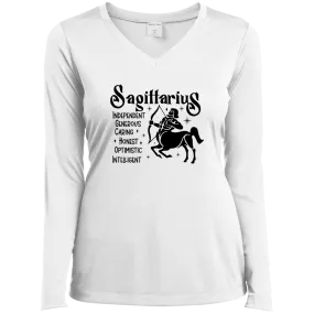 Sagittarius Ladies’ Long Sleeve Performance V-Neck Tee