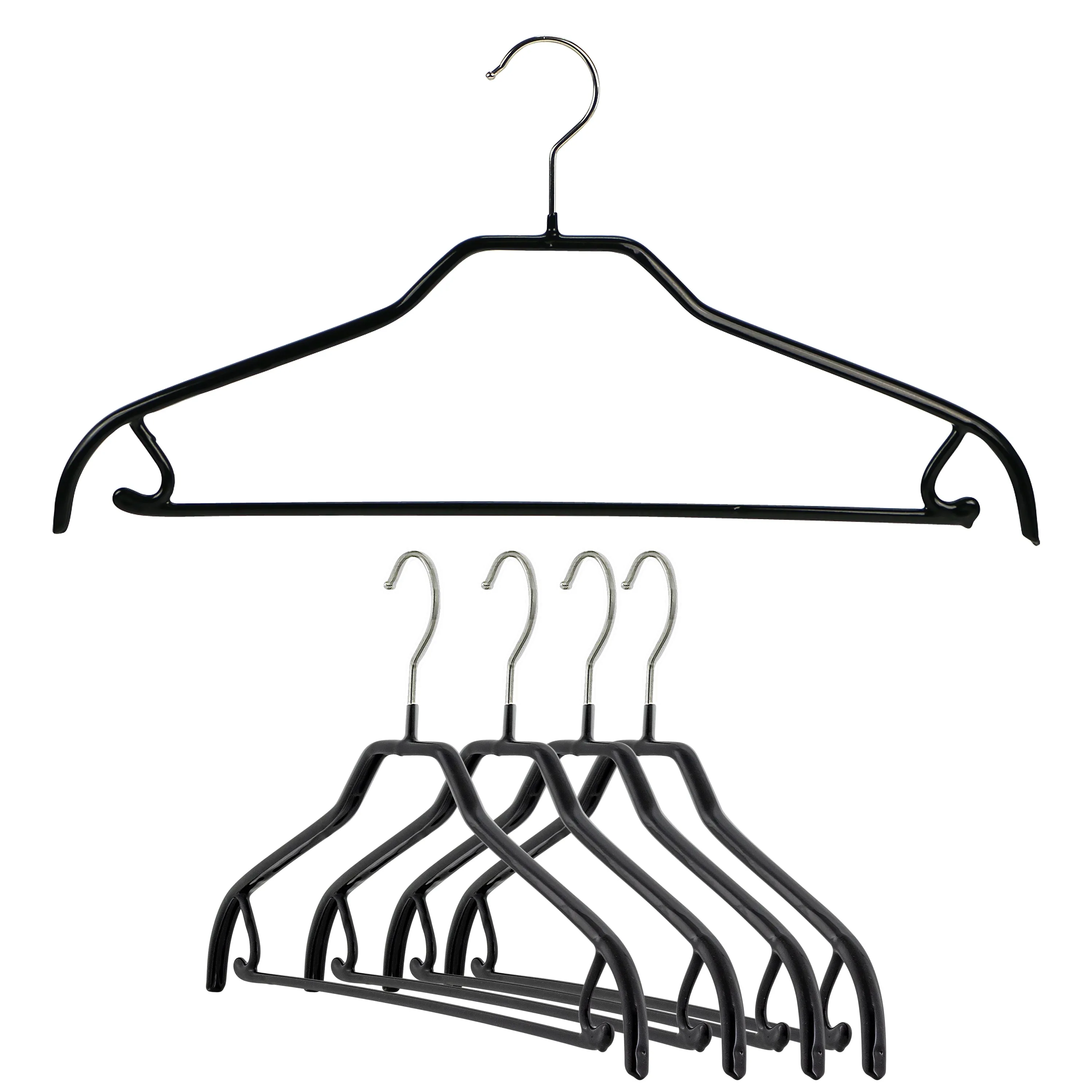 Silhouette Shirt Hanger with Bar & Hook, 41-FRS, Black
