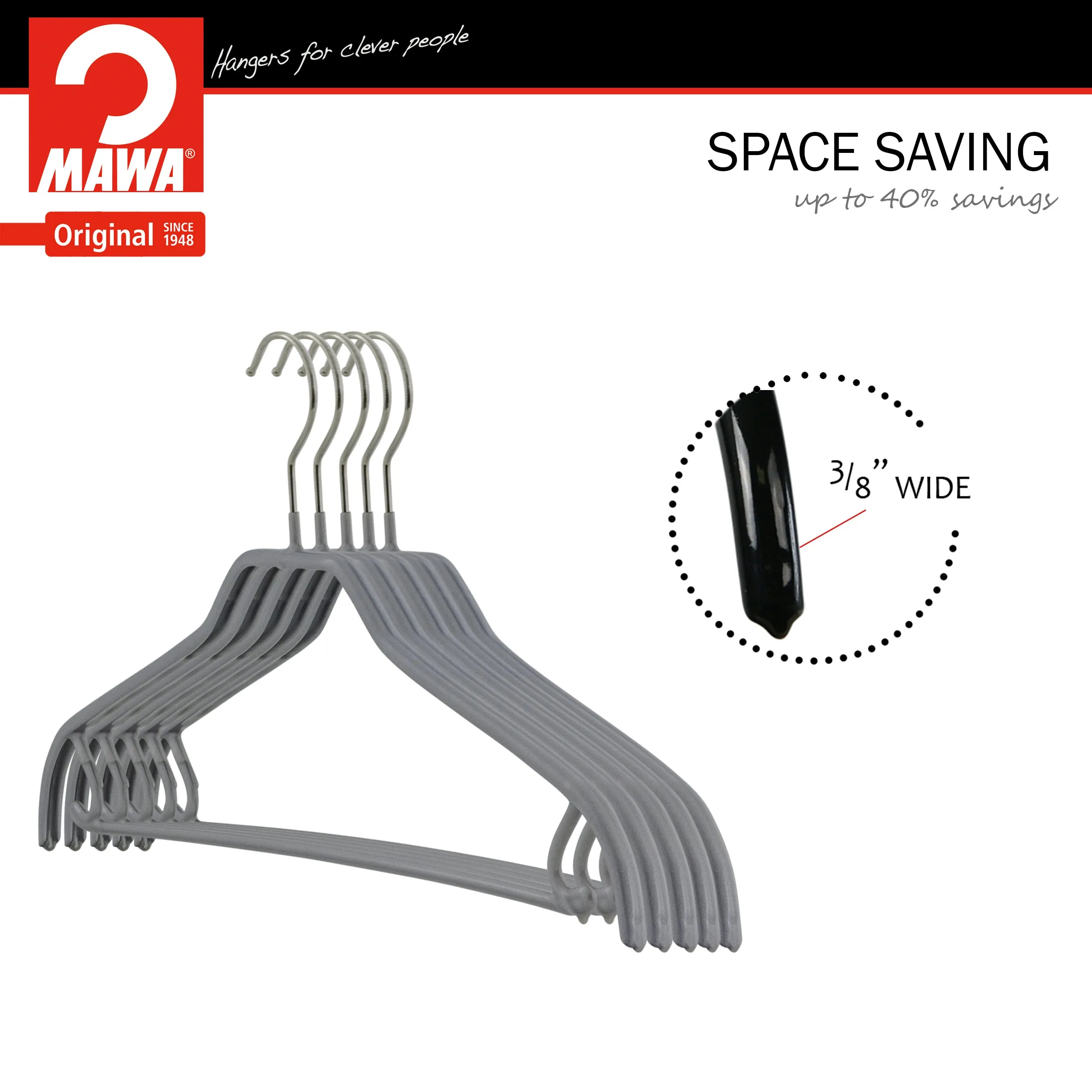 Silhouette Shirt Hanger with Bar & Hook, 41-FRS, Silver