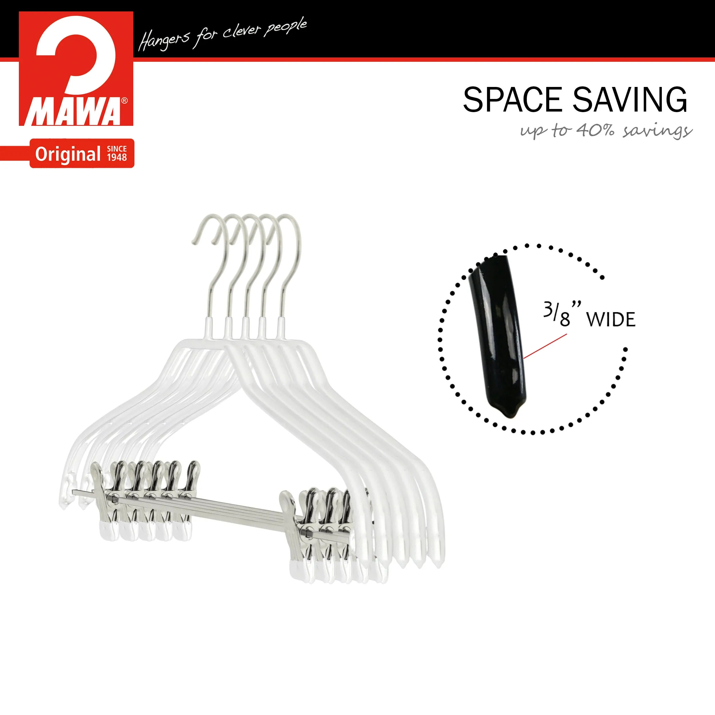 Silhouette Shirt with Grip Coated Clips, 40FK, White