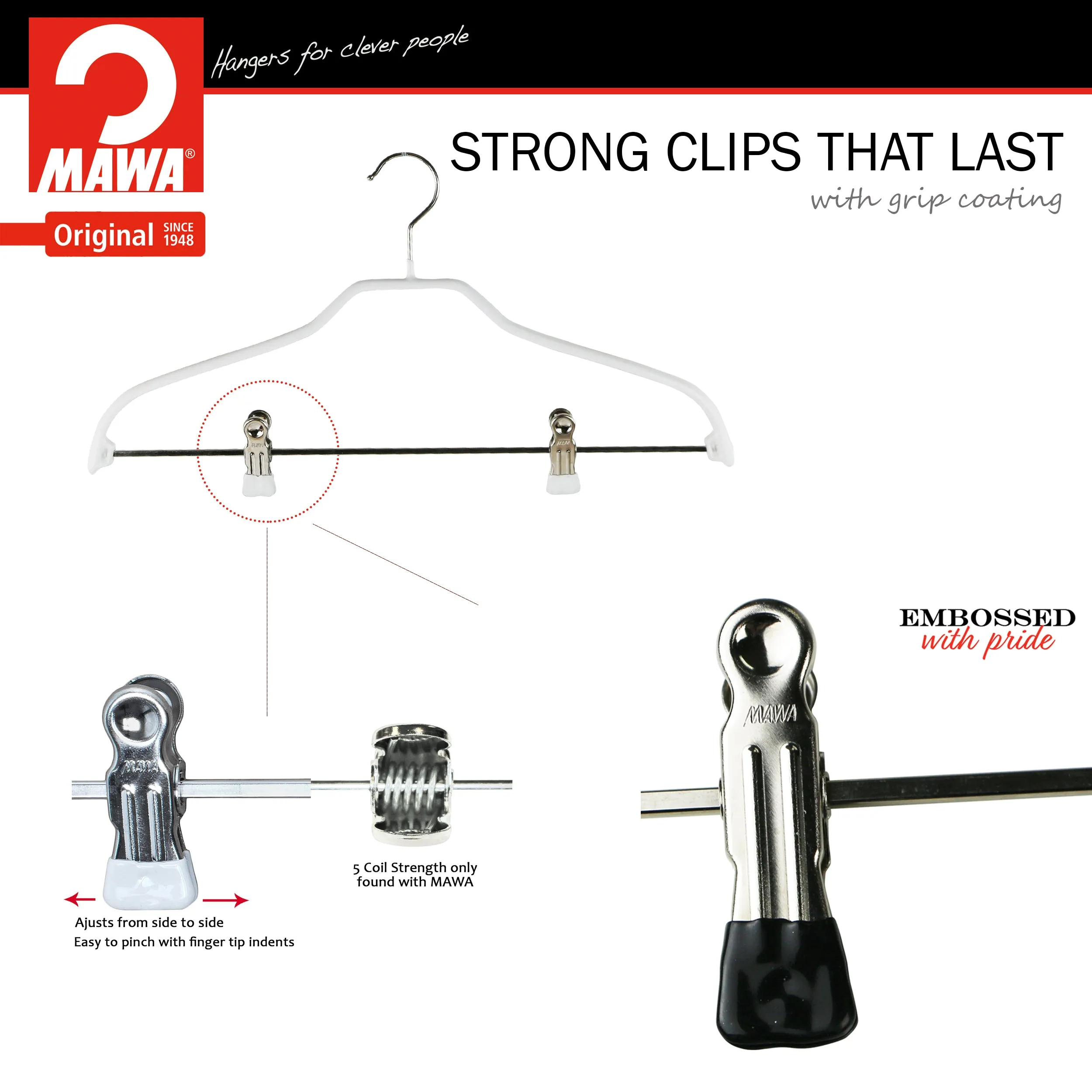 Silhouette Shirt with Grip Coated Clips, 40FK, White