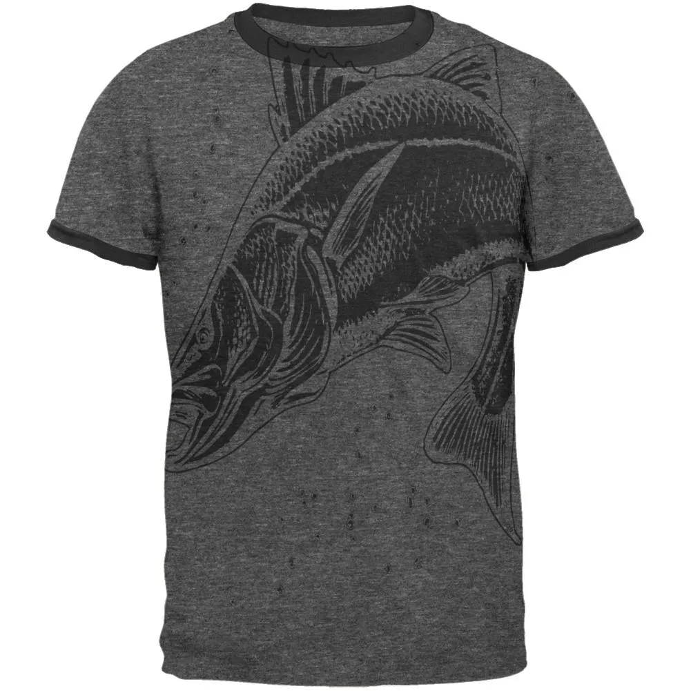 Snook Sergeant Fish Robalo Mens Ringer T Shirt