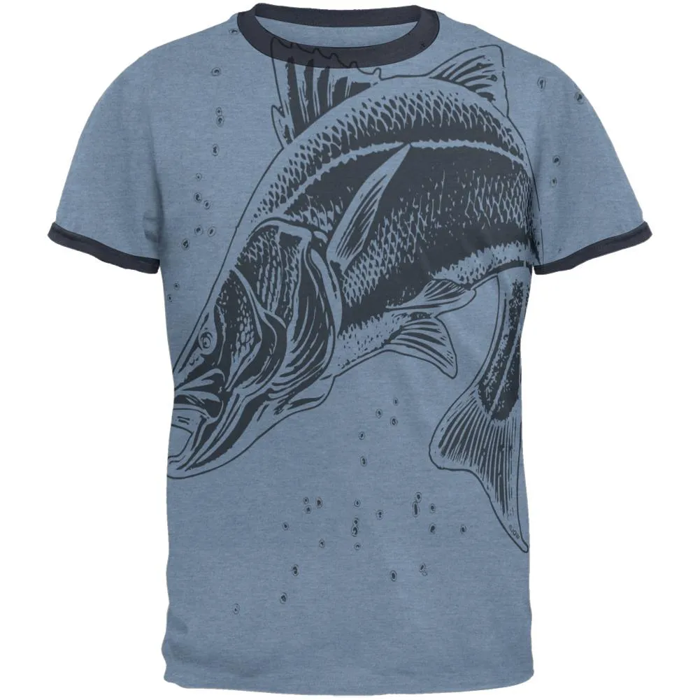 Snook Sergeant Fish Robalo Mens Ringer T Shirt