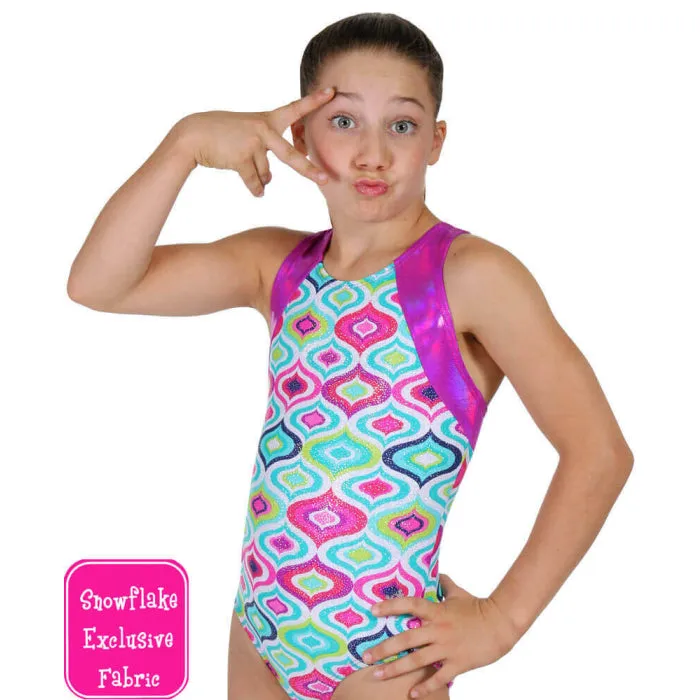 Snowflake Designs - Jeweled Gymnastics Leotard- Child (JEWELEDLEOTARDCONF) - Multicolor