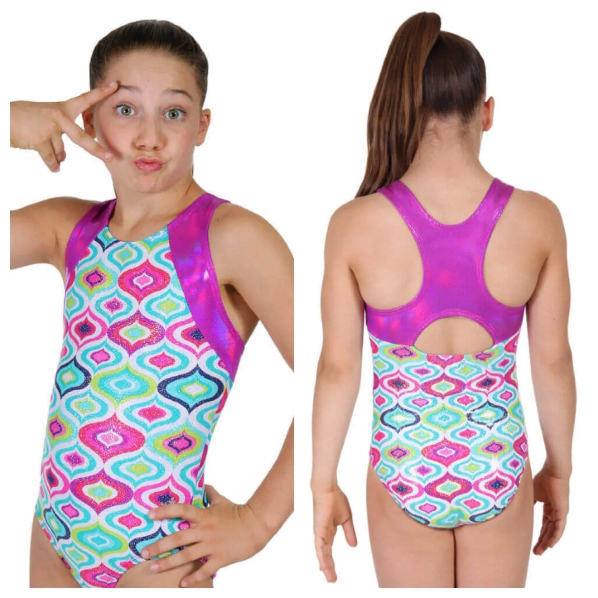 Snowflake Designs - Jeweled Gymnastics Leotard- Child (JEWELEDLEOTARDCONF) - Multicolor