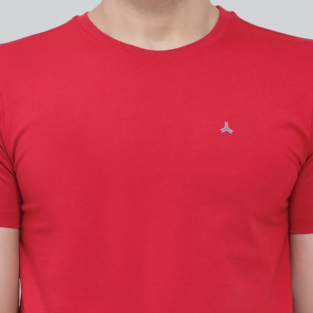 Solid Stretch T-shirt -  Bold Red
