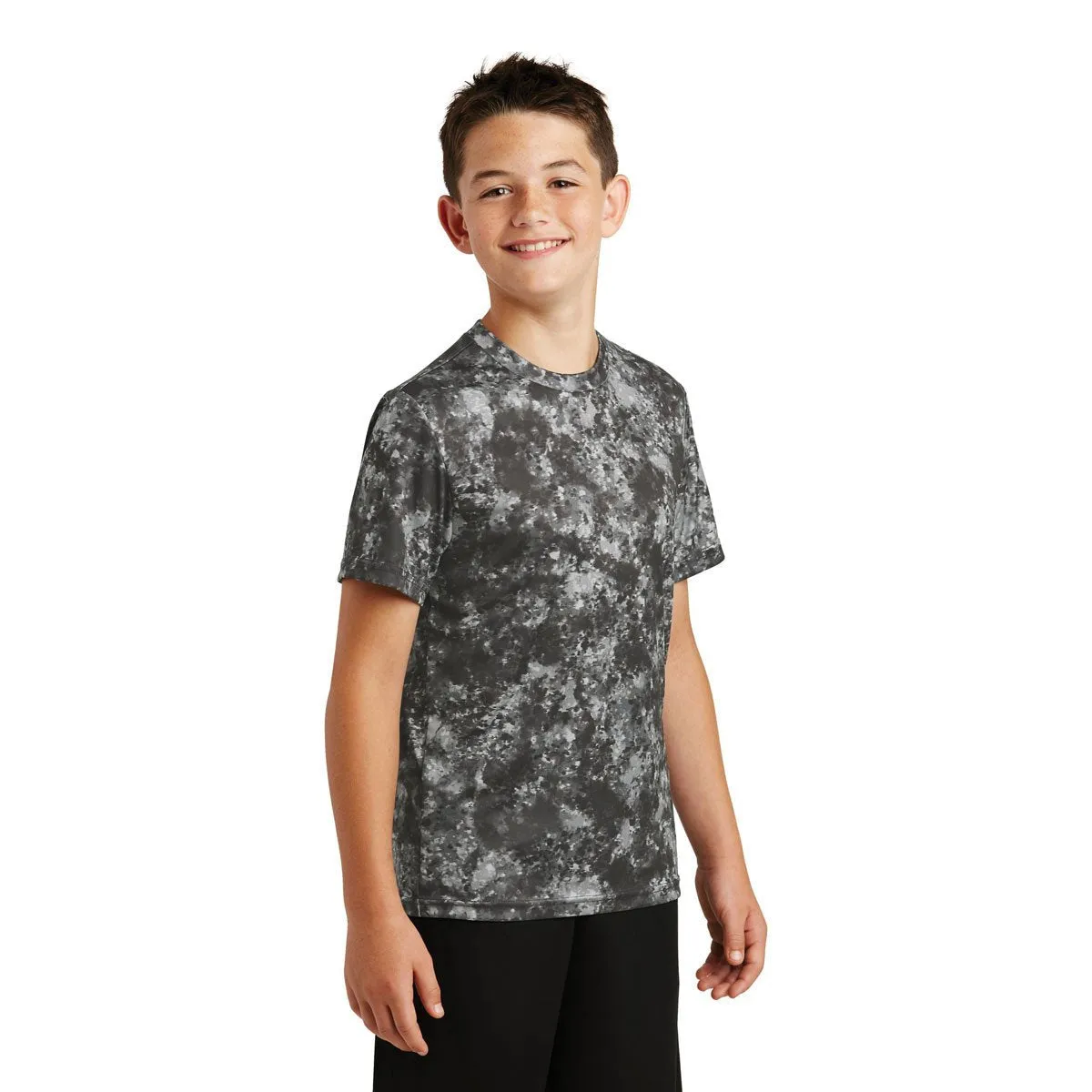 Sport-Tek Youth Black Mineral Freeze Tee
