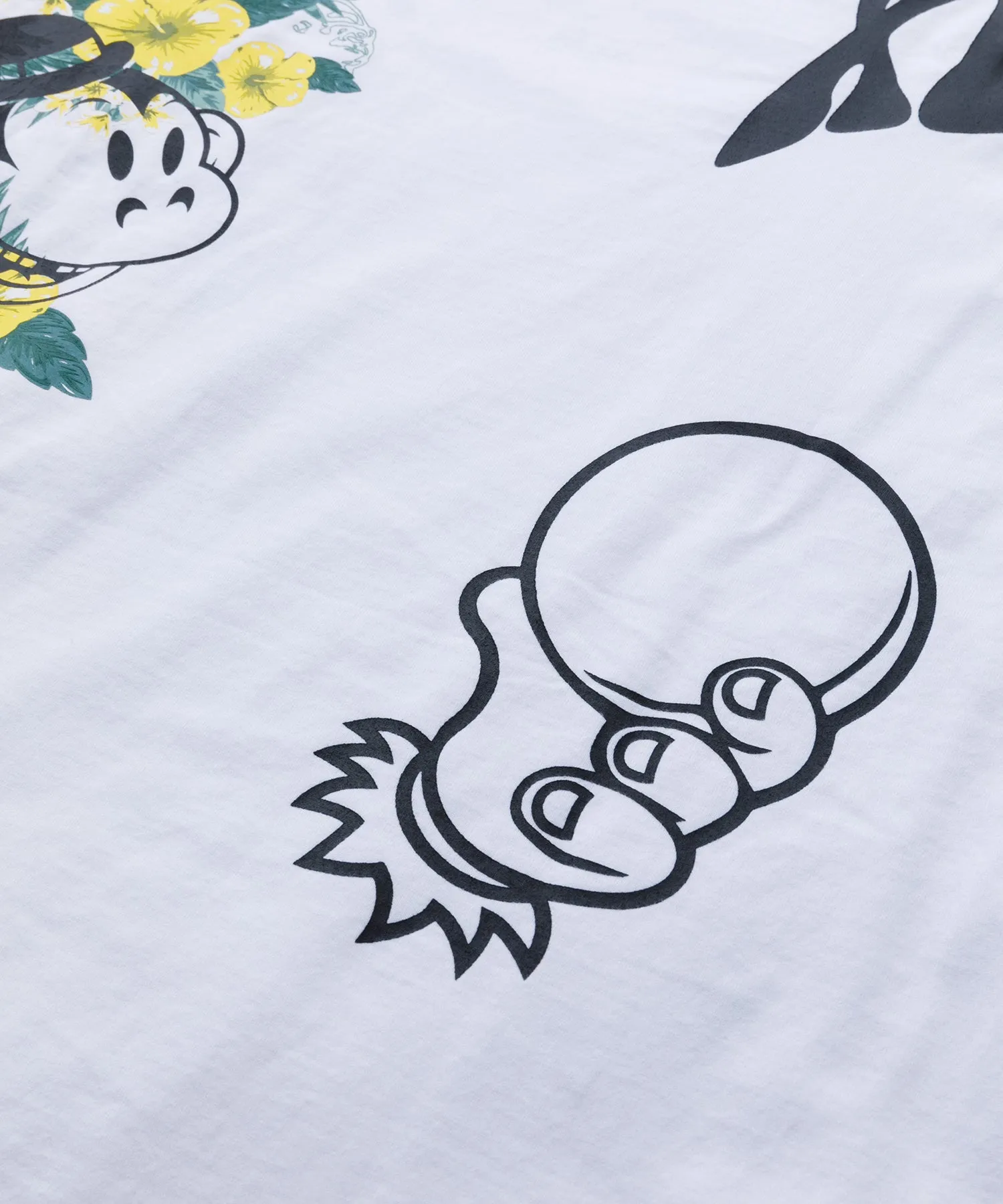 S/S FLORAL PRINT RINGER TEE