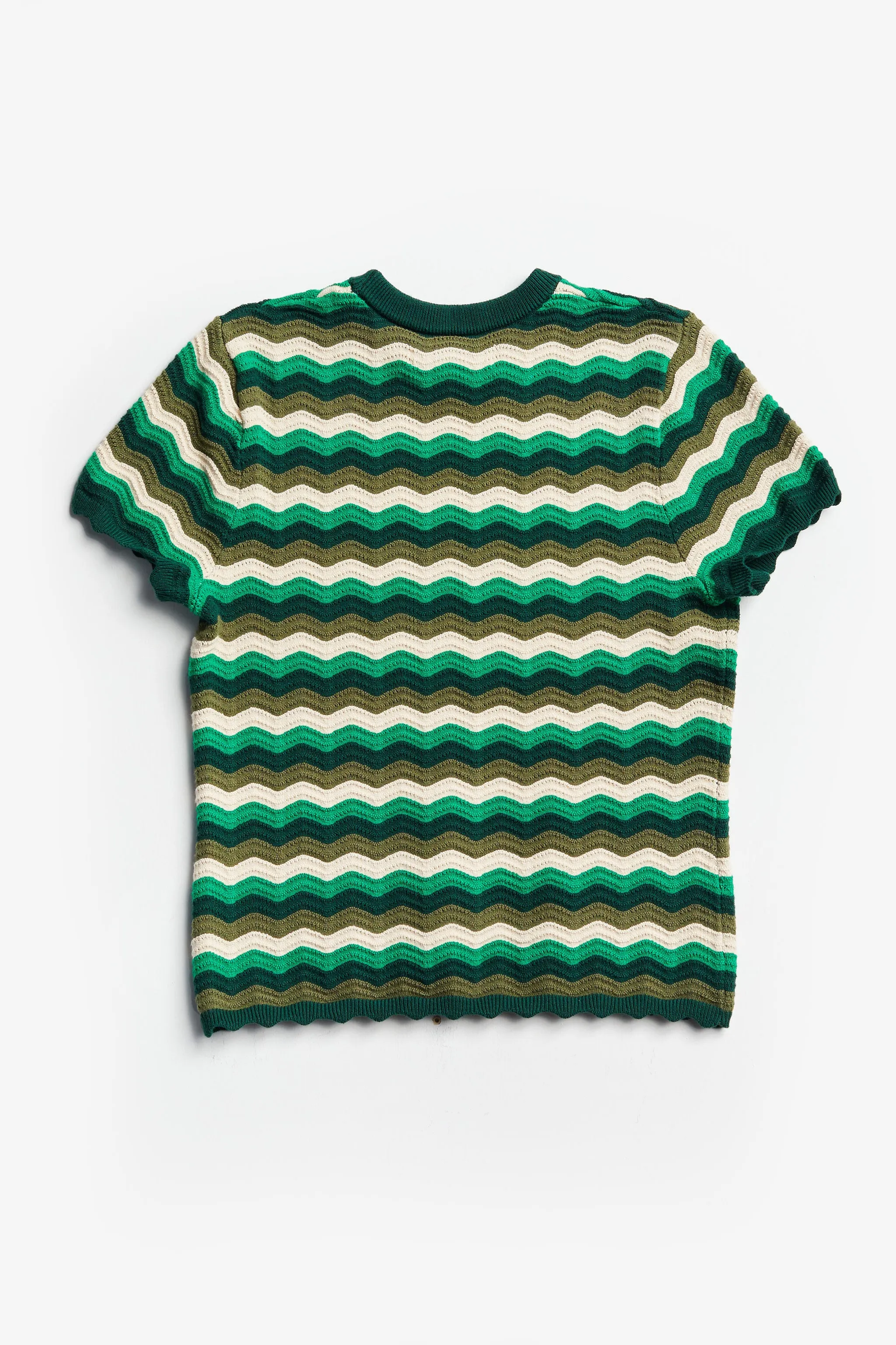 Stay Knitted Tee Green Wavy