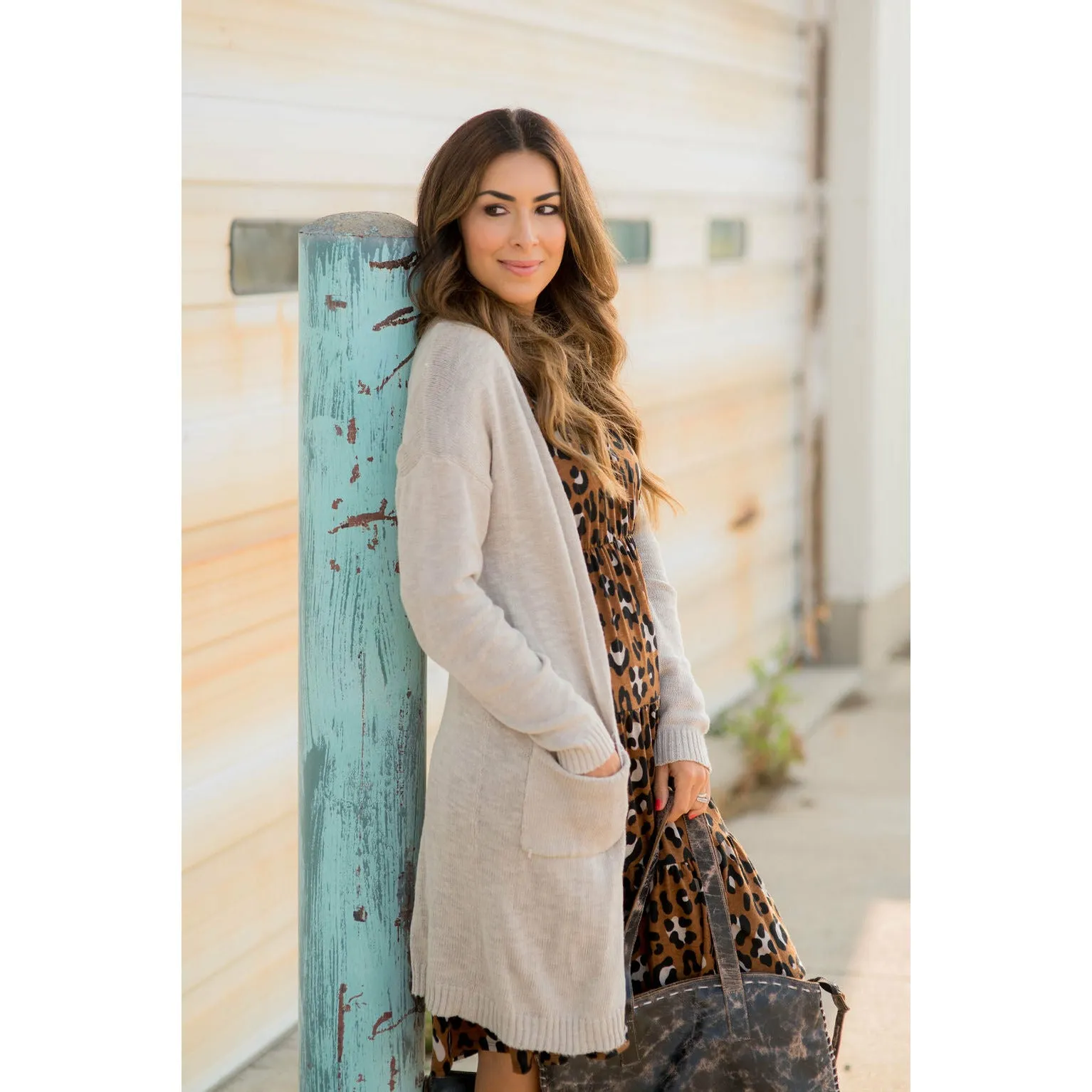 Textured Tissue Tunic Cardigan