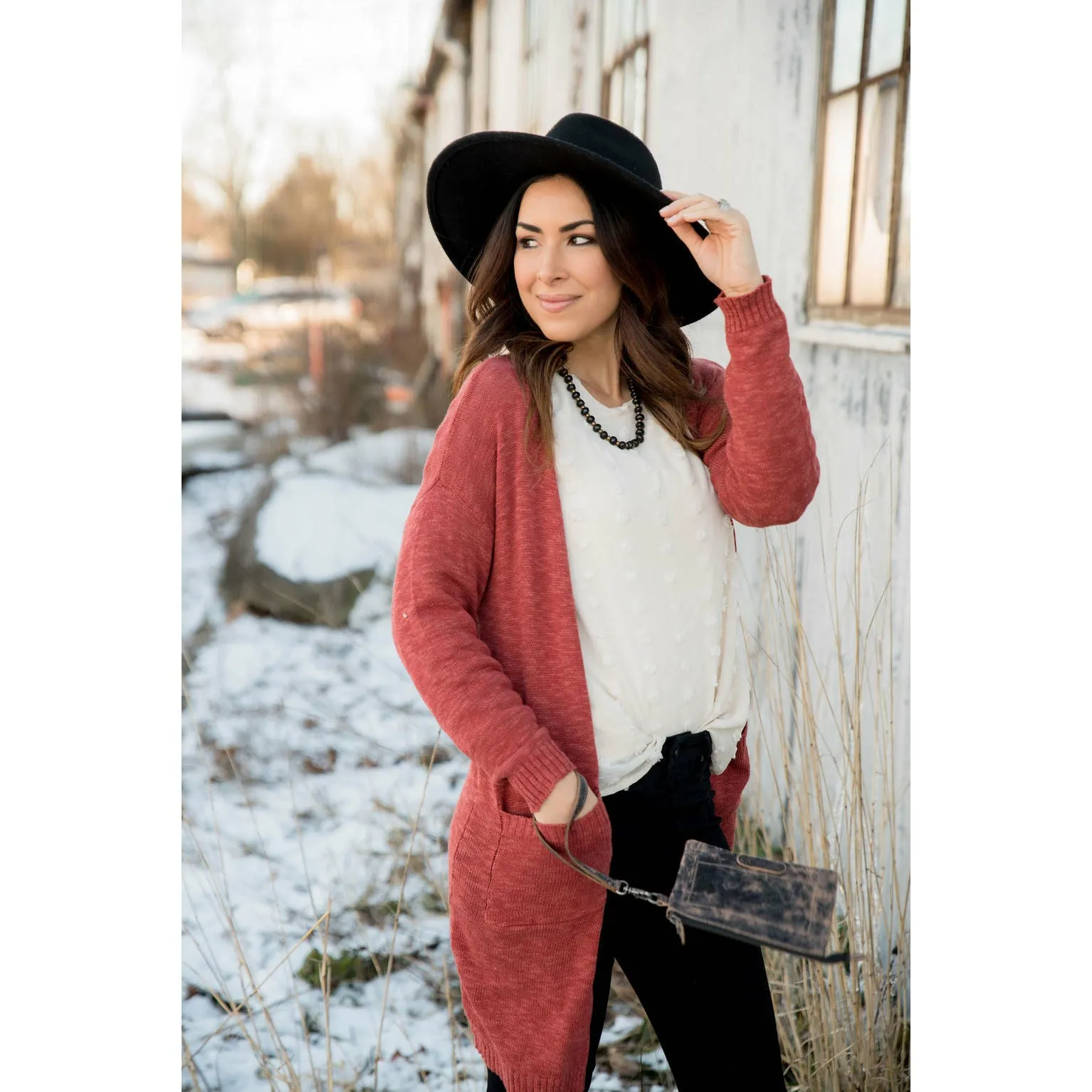 Textured Tissue Tunic Cardigan