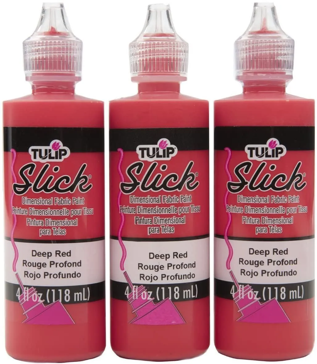 Tulip Puff Paint Slick Deep Red 4 fl. oz. 3 Pack