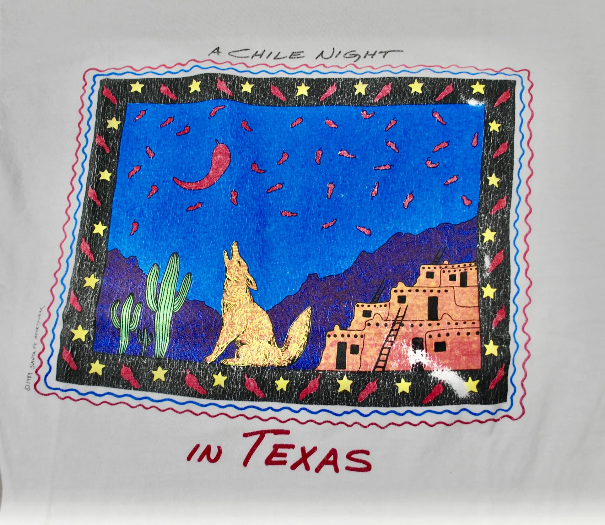 Vintage A Chile Night In Texas 1989 Shirt Size Large